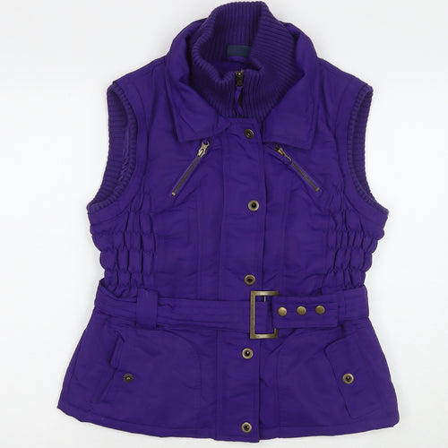 Mills Womens Purple Gilet Waistcoat Size 12 Zip