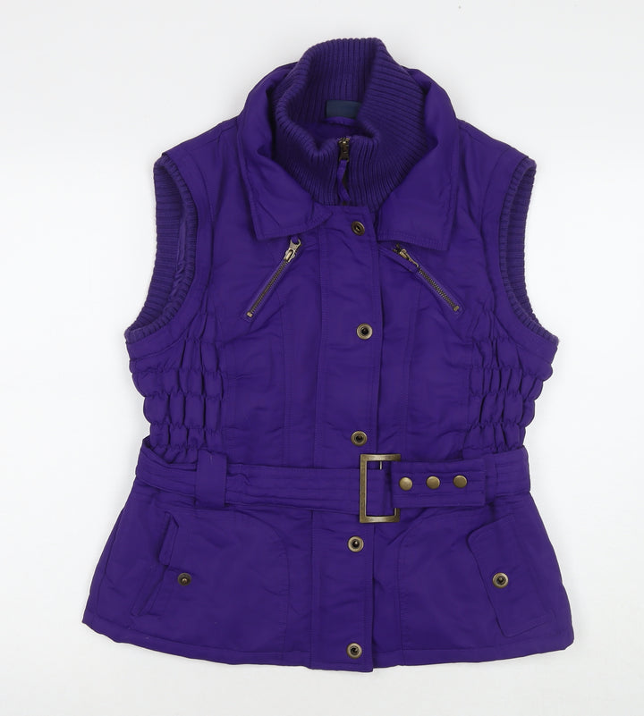 Mills Womens Purple Gilet Waistcoat Size 12 Zip