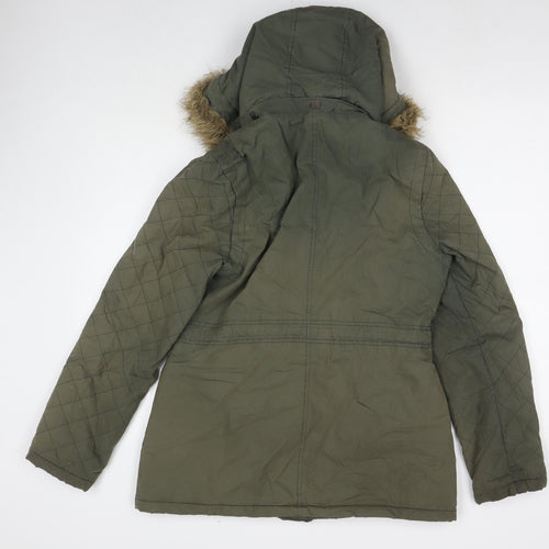 Fat Face Womens Green Parka Jacket Size 10 Zip