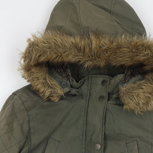 Fat Face Womens Green Parka Jacket Size 10 Zip