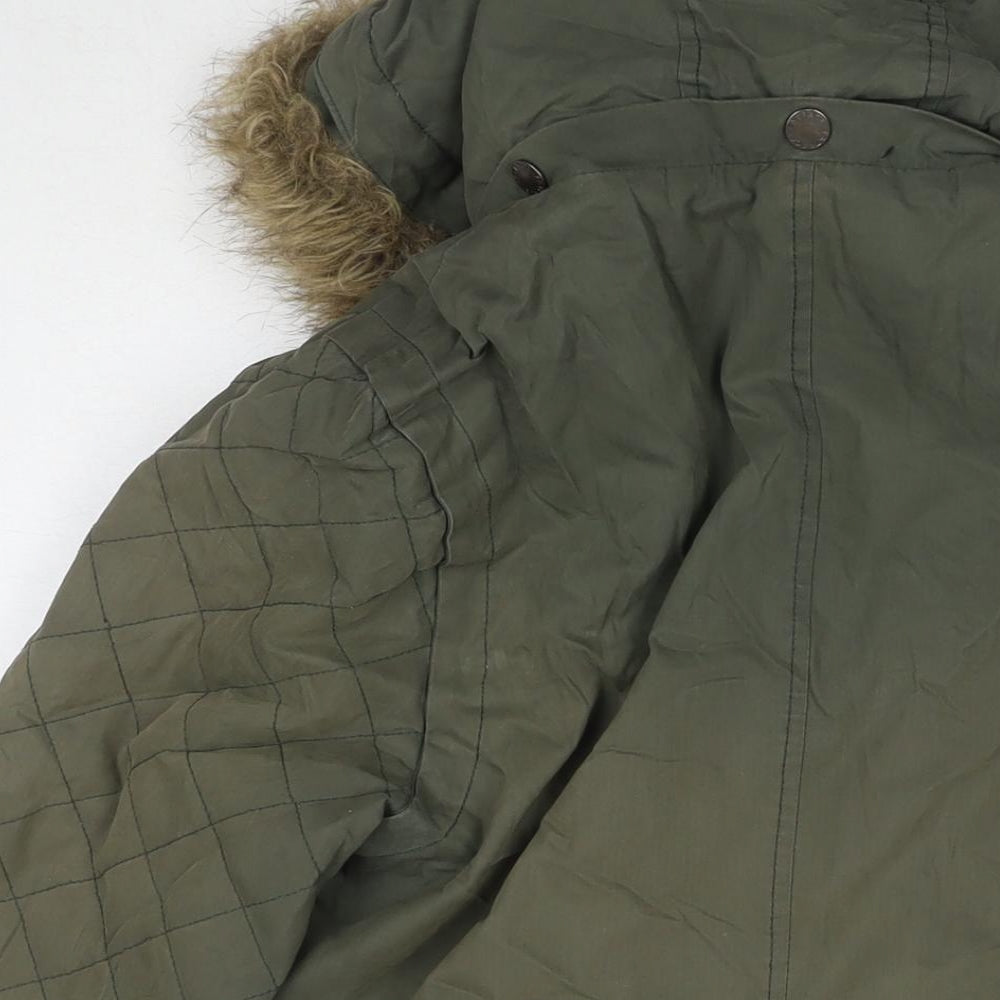 Fat Face Womens Green Parka Jacket Size 10 Zip