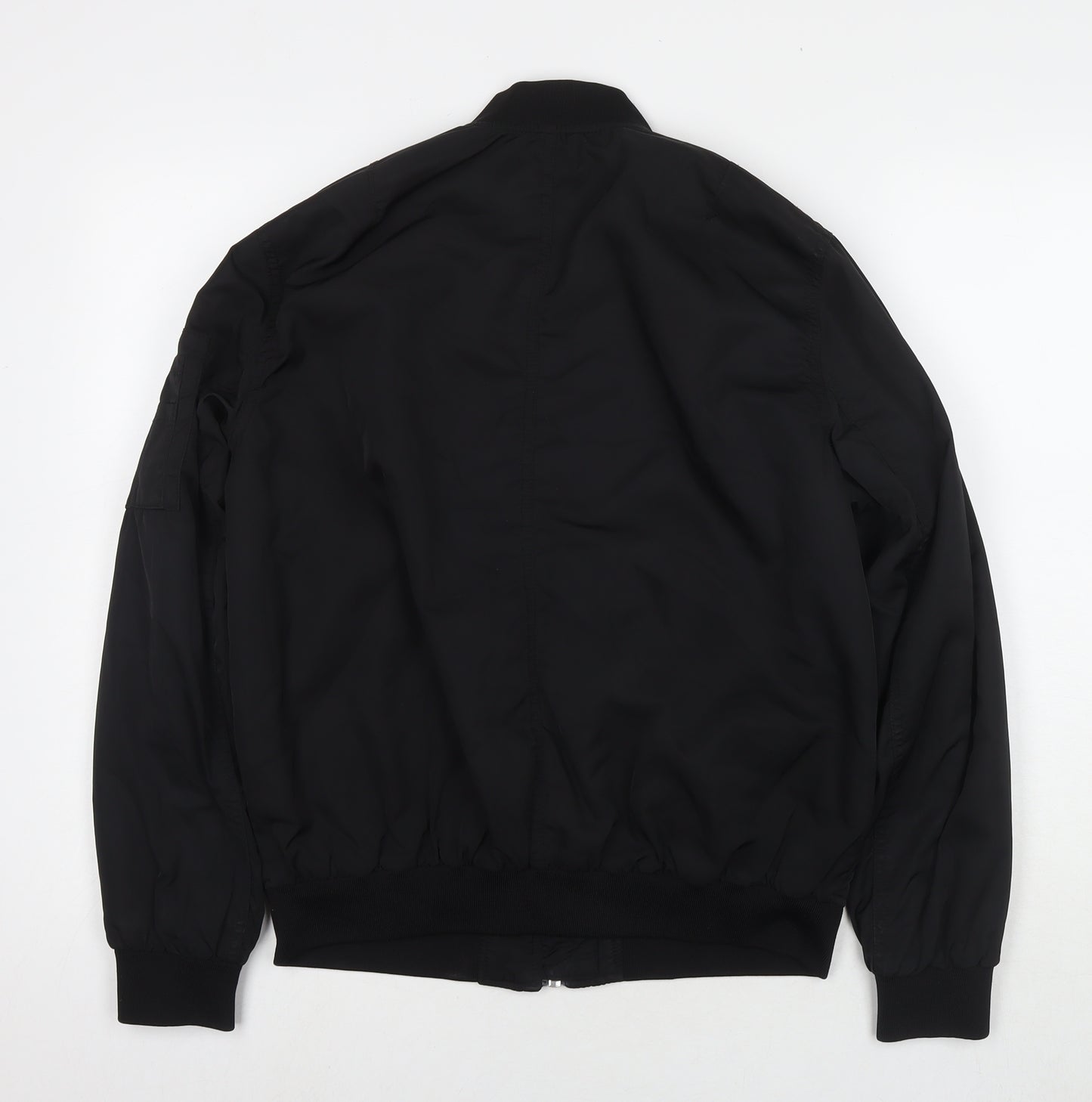 H&M Womens Black Bomber Jacket Jacket Size 8 Zip