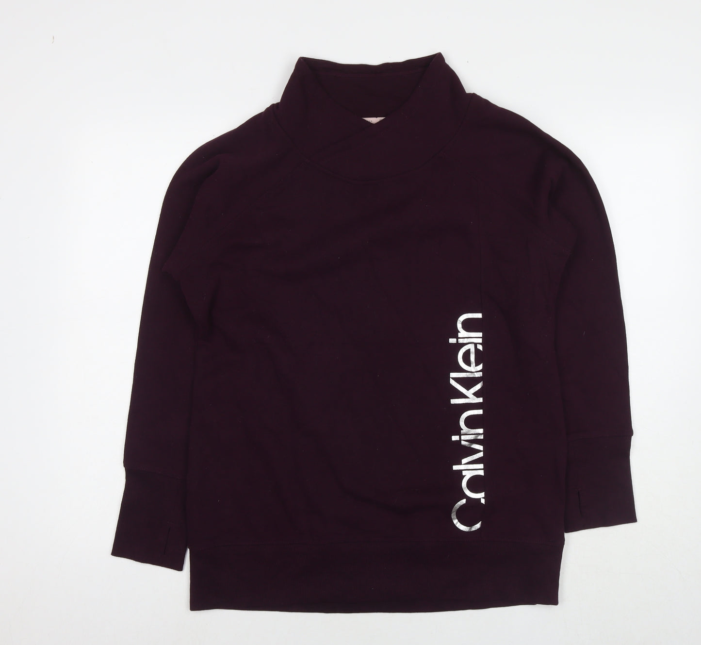 Calvin Klein Womens Purple Cotton Pullover Sweatshirt Size L Pullover - Logo