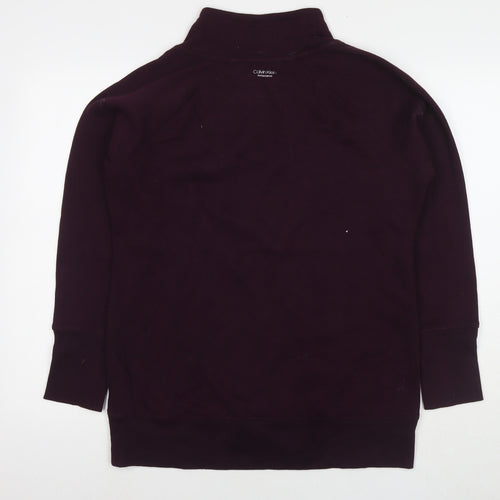Calvin Klein Womens Purple Cotton Pullover Sweatshirt Size L Pullover - Logo