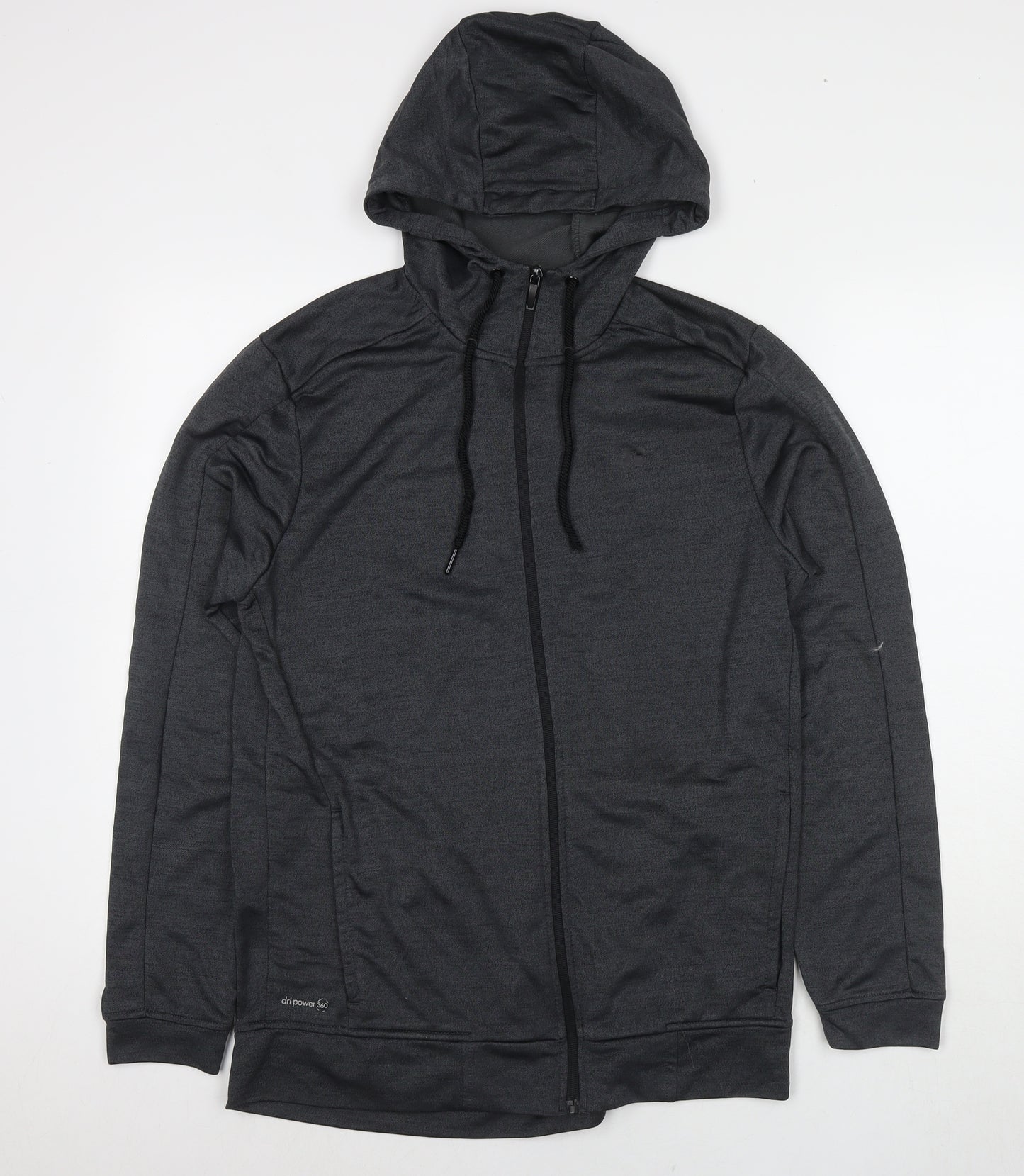 Russell Mens Grey Polyester Full Zip Hoodie Size M