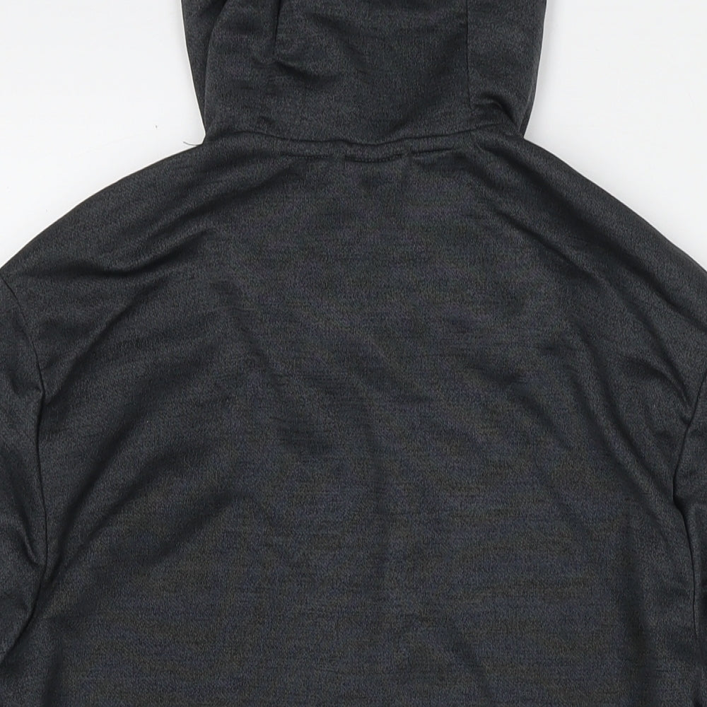 Russell Mens Grey Polyester Full Zip Hoodie Size M