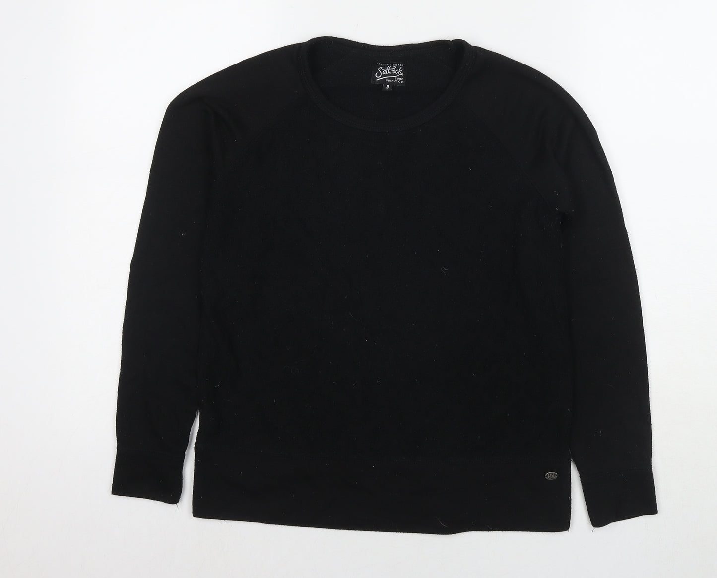 Saltrock Womens Black Polyester Pullover Sweatshirt Size 8 Pullover