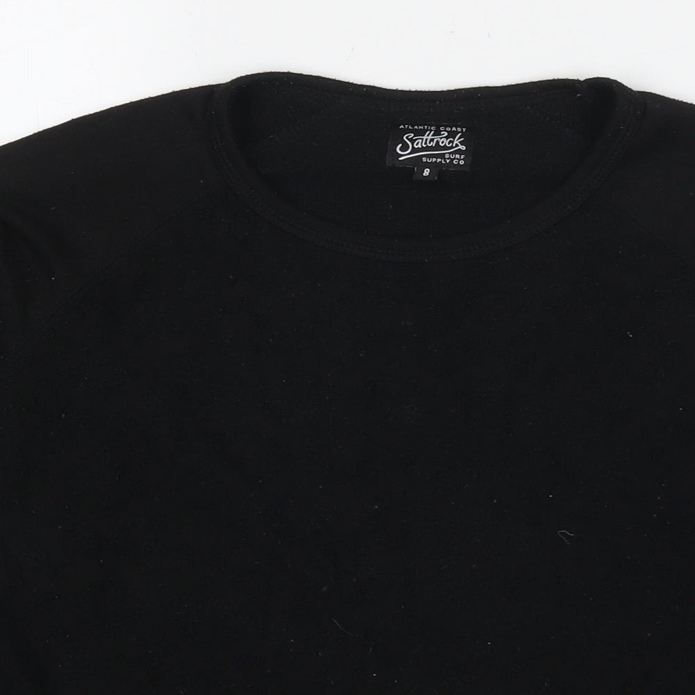 Saltrock Womens Black Polyester Pullover Sweatshirt Size 8 Pullover