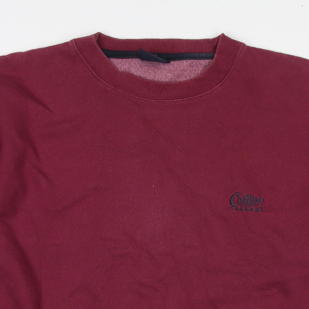 Cotton Traders Mens Purple Cotton Pullover Sweatshirt Size M
