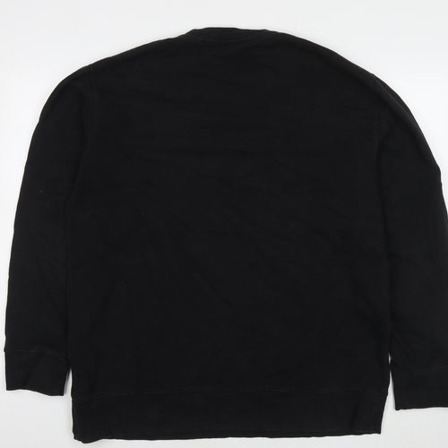 Napapijri Mens Black Cotton Pullover Sweatshirt Size L - Logo