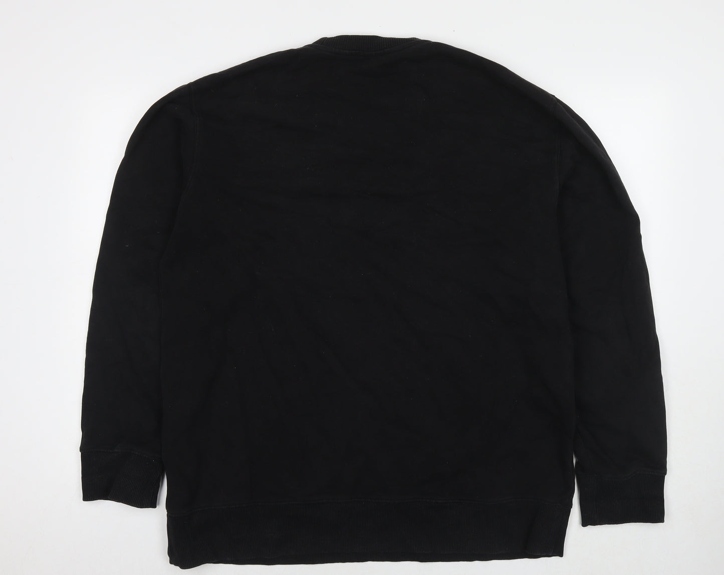 Napapijri Mens Black Cotton Pullover Sweatshirt Size L - Logo
