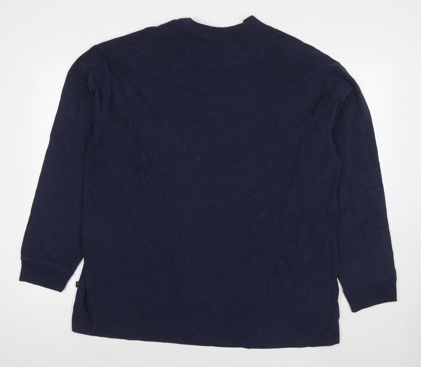 St. John's Bay Mens Blue Cotton Henley Sweatshirt Size XL