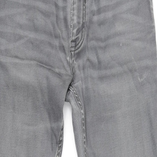 Zara Mens Grey Cotton Blend Straight Jeans Size 29 in L30 in Regular Zip