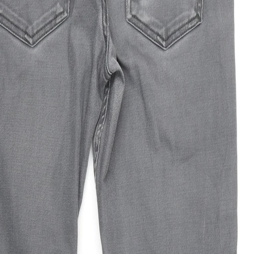 Zara Mens Grey Cotton Blend Straight Jeans Size 29 in L30 in Regular Zip