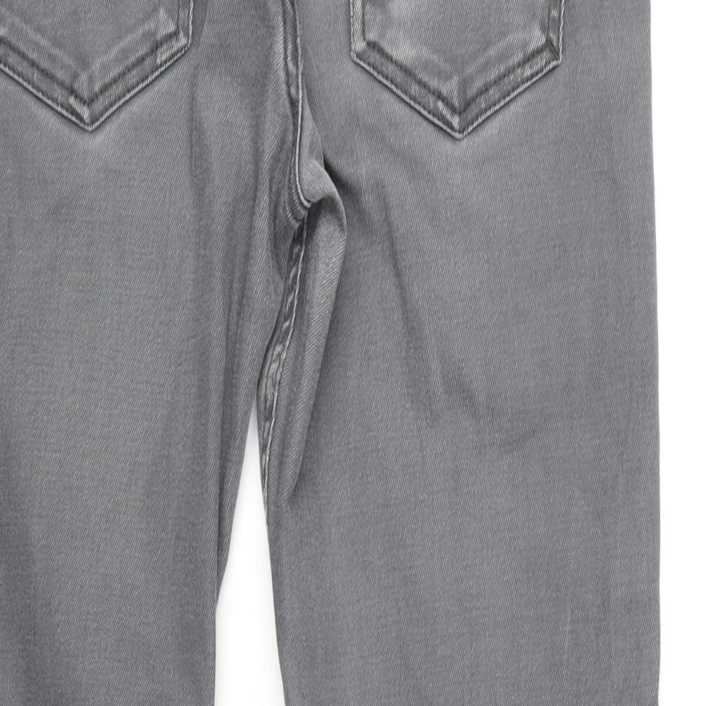 Zara Mens Grey Cotton Blend Straight Jeans Size 29 in L30 in Regular Zip