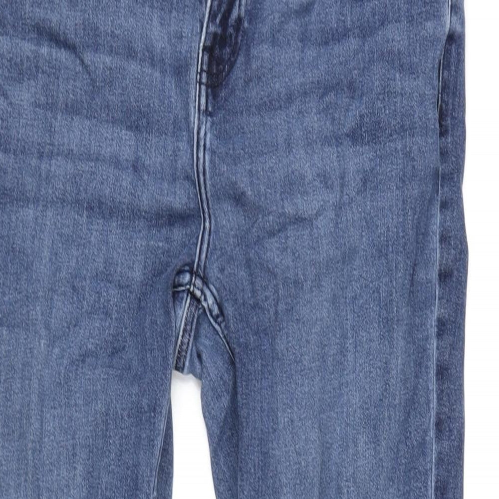 NEXT Womens Blue Cotton Blend Bootcut Jeans Size 14 L29 in Regular Zip