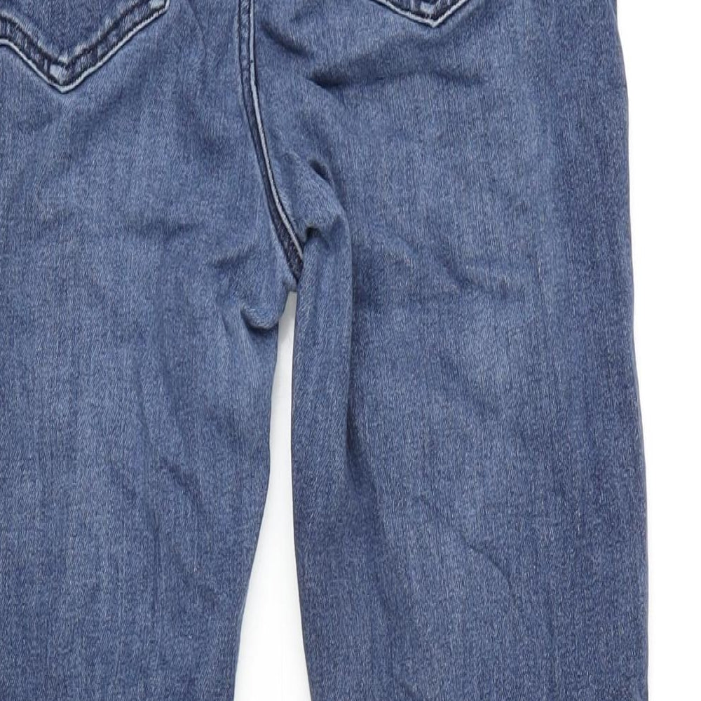 NEXT Womens Blue Cotton Blend Bootcut Jeans Size 14 L29 in Regular Zip