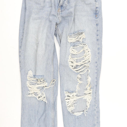 ASOS Womens Blue Cotton Straight Jeans Size 28 in L28 in Regular Button