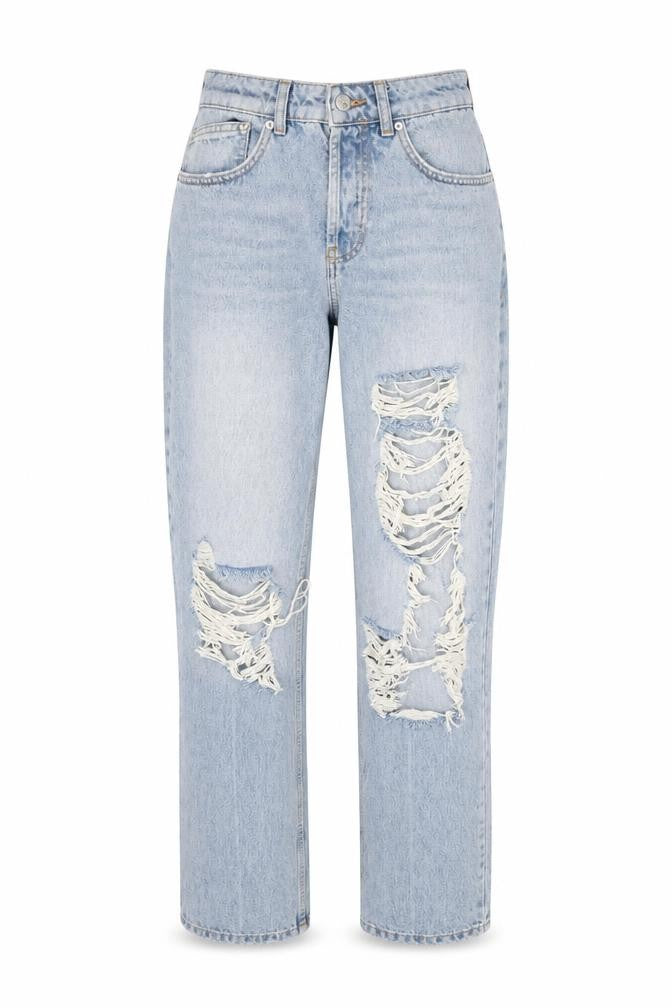 ASOS Womens Blue Cotton Straight Jeans Size 28 in L28 in Regular Button