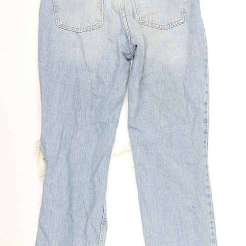 ASOS Womens Blue Cotton Straight Jeans Size 28 in L28 in Regular Button