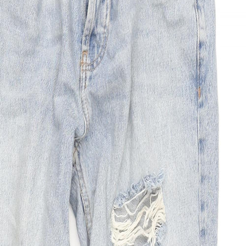 ASOS Womens Blue Cotton Straight Jeans Size 28 in L28 in Regular Button