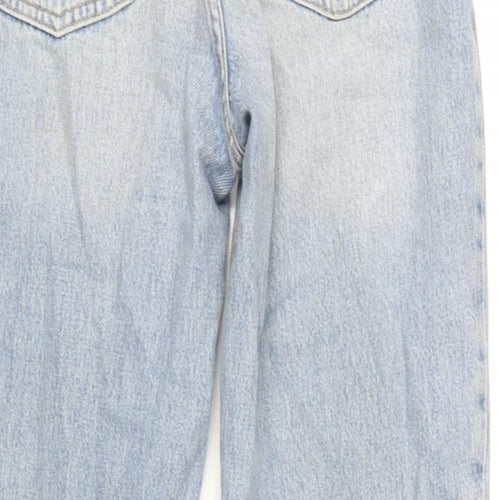 ASOS Womens Blue Cotton Straight Jeans Size 28 in L28 in Regular Button