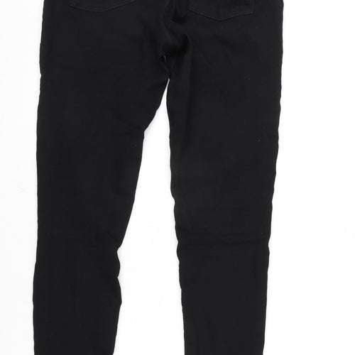 Dorothy Perkins Womens Black Cotton Blend Tapered Jeans Size 12 L32 in Regular Zip