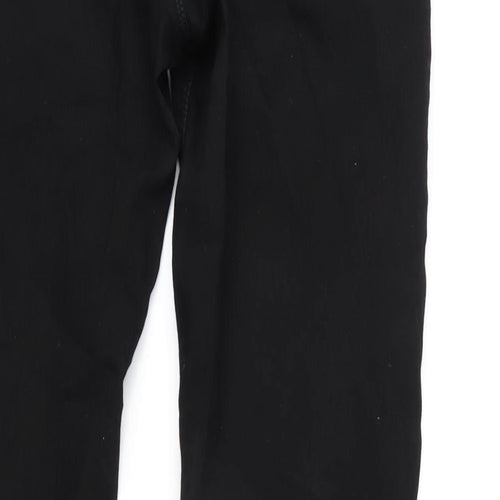 Dorothy Perkins Womens Black Cotton Blend Tapered Jeans Size 12 L32 in Regular Zip