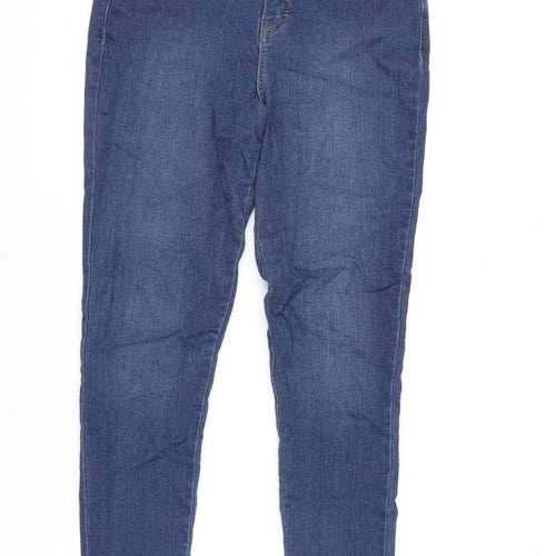 TU Womens Blue Cotton Blend Skinny Jeans Size 12 L27 in Regular Zip