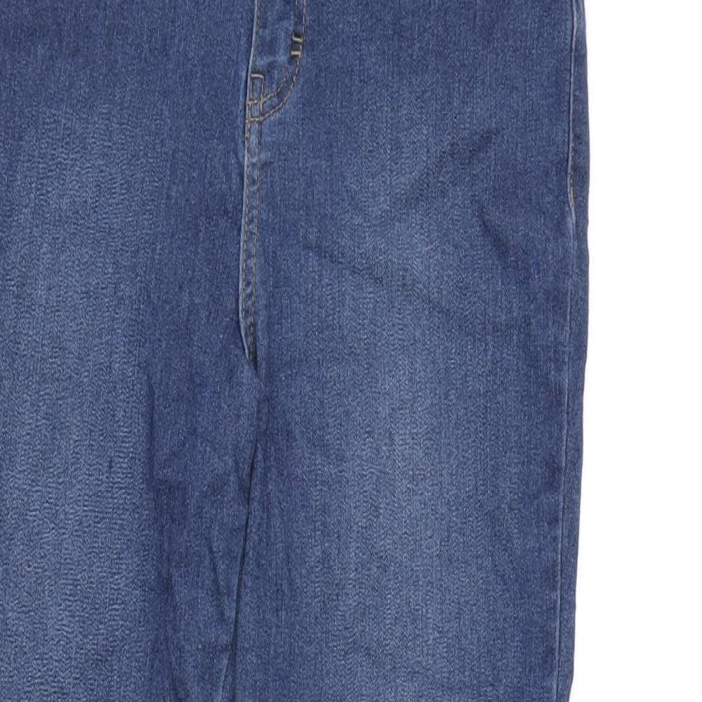 TU Womens Blue Cotton Blend Skinny Jeans Size 12 L27 in Regular Zip