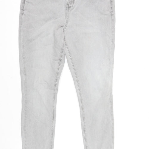 George Womens Grey Cotton Blend Skinny Jeans Size 12 L28.5 in Regular Zip