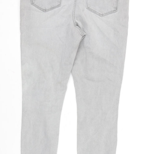 George Womens Grey Cotton Blend Skinny Jeans Size 12 L28.5 in Regular Zip