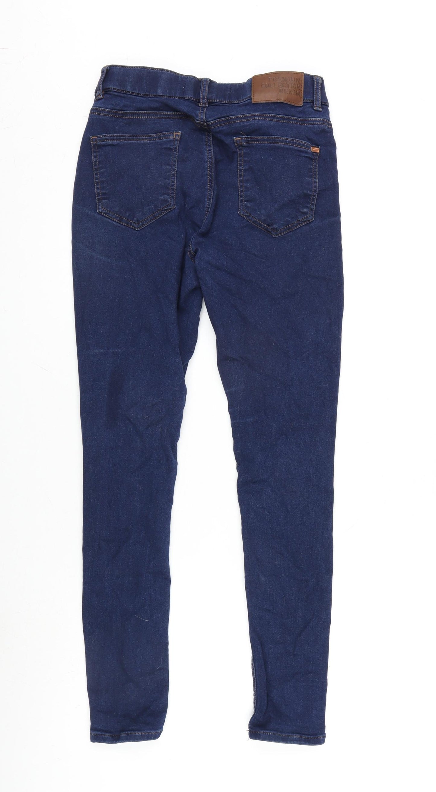 George Womens Blue Cotton Blend Skinny Jeans Size S L28 in Regular Zip