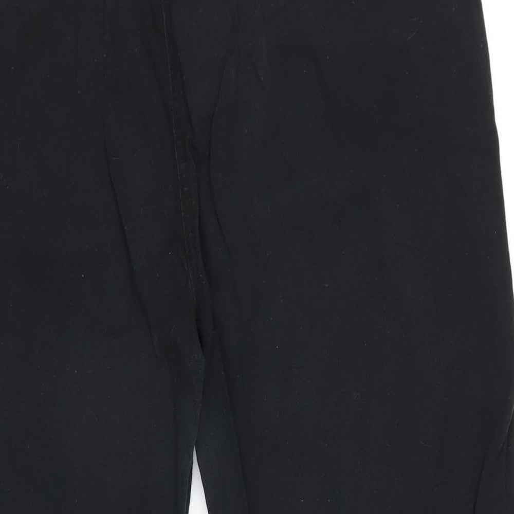 Wallis Womens Black Cotton Blend Cropped Jeans Size 16 L23 in Regular Zip