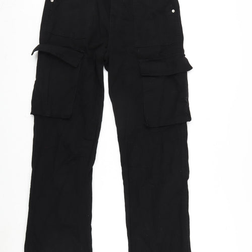Berksha Womens Black Cotton Straight Jeans Size 27 in L32 in Regular Zip
