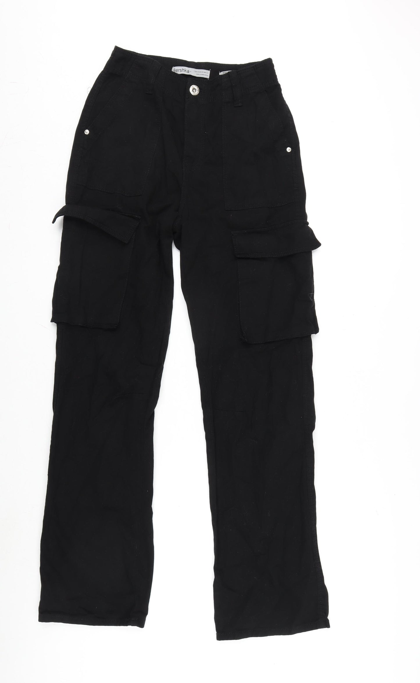 Berksha Womens Black Cotton Straight Jeans Size 27 in L32 in Regular Zip