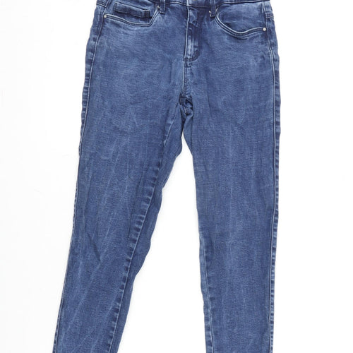 Only Womens Blue Cotton Blend Tapered Jeans Size 24 in L25 in Regular Zip