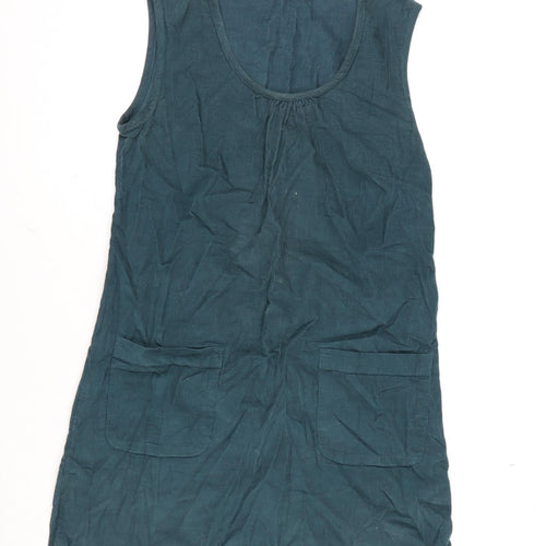 Nomads Womens Green Cotton A-Line Size 8 Scoop Neck