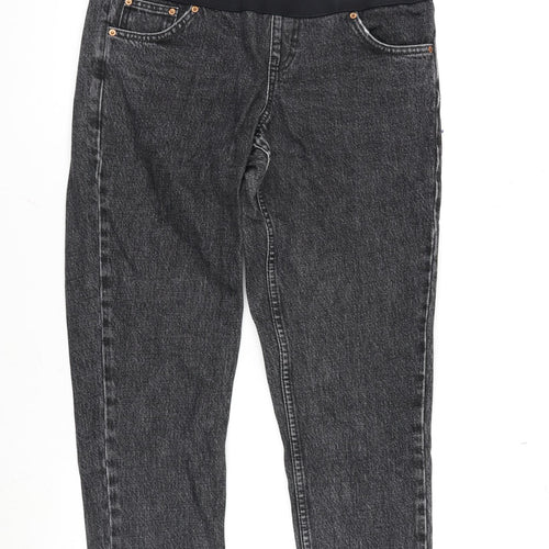 Topshop Womens Grey Cotton Blend Tapered Jeans Size 8 L28.5 in Regular
