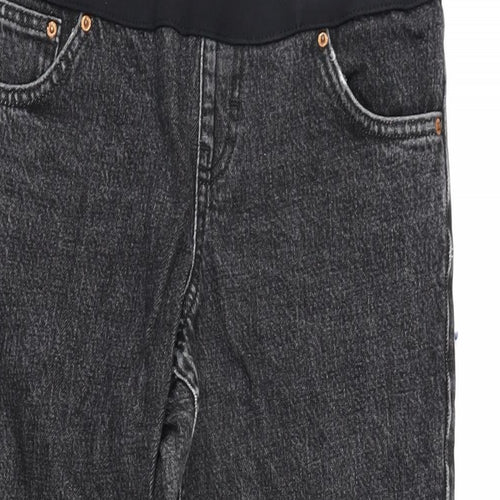 Topshop Womens Grey Cotton Blend Tapered Jeans Size 8 L28.5 in Regular