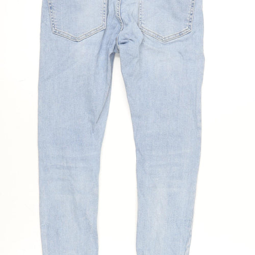 Topman Mens Blue Cotton Blend Tapered Jeans Size 28 in L27 in Regular Zip