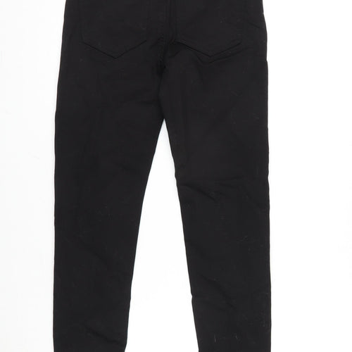 Pieces Womens Black Cotton Blend Tapered Jeans Size XS L28 in Regular Zip