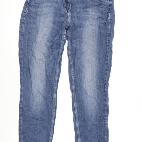 NEXT Womens Blue Cotton Blend Skinny Jeans Size 12 L28.5 in Regular Zip