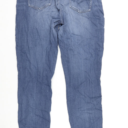 NEXT Womens Blue Cotton Blend Skinny Jeans Size 12 L28.5 in Regular Zip