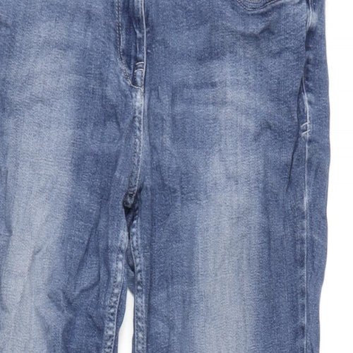 NEXT Womens Blue Cotton Blend Skinny Jeans Size 12 L28.5 in Regular Zip