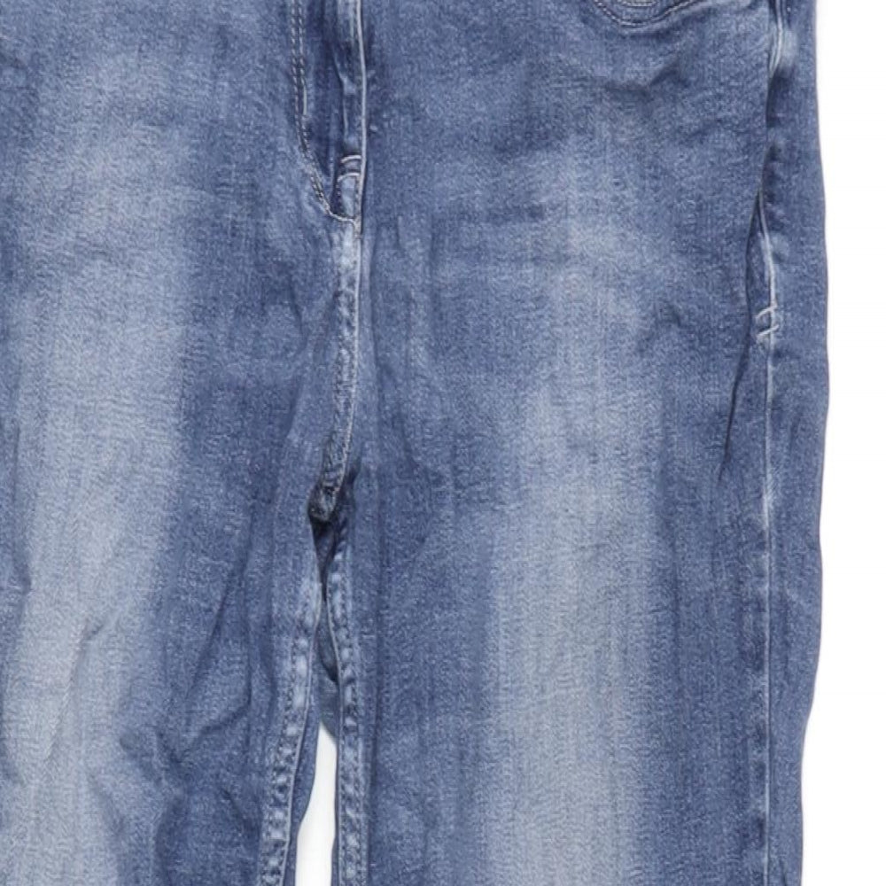 NEXT Womens Blue Cotton Blend Skinny Jeans Size 12 L28.5 in Regular Zip