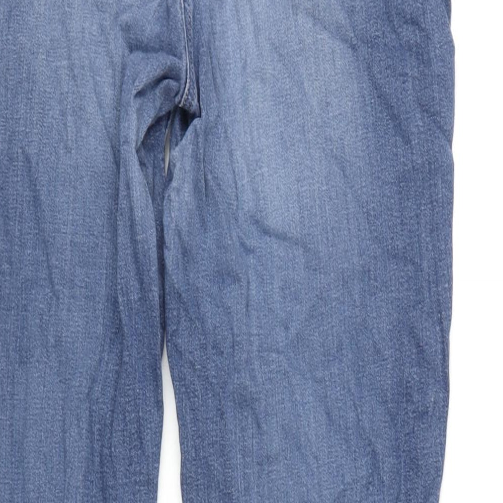 NEXT Womens Blue Cotton Blend Skinny Jeans Size 12 L28.5 in Regular Zip