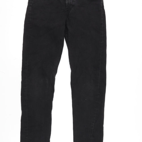 H&M Girls Grey Cotton Straight Jeans Size 9-10 Years L28 in Regular Zip