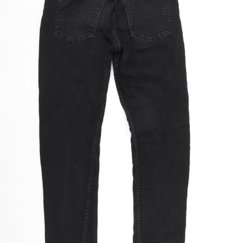 H&M Girls Grey Cotton Straight Jeans Size 9-10 Years L28 in Regular Zip