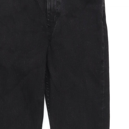 H&M Girls Grey Cotton Straight Jeans Size 9-10 Years L28 in Regular Zip